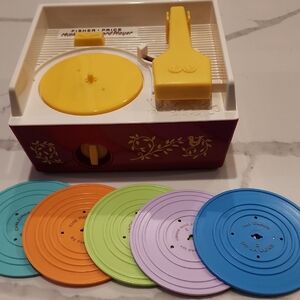 Fisher-Price Classic Record  Toy - Multicolor Vintage Music Box Recorder Player